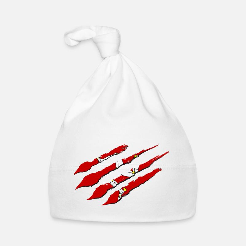 Drapeau de l’île de Man Triskele Drapeau de l’île de Man - Bonnet bio Bébé - blanc