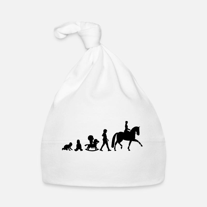 svg Evolution Dressur Reiter - Baby Bio-Mütze - Weiß