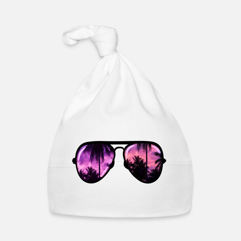 cool sunglasses with palm tree Organic Baby Cap