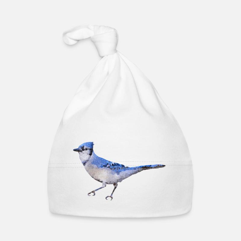 Vogel ~ der blaue Eichelhäher - Baby Bio-Mütze - Weiß