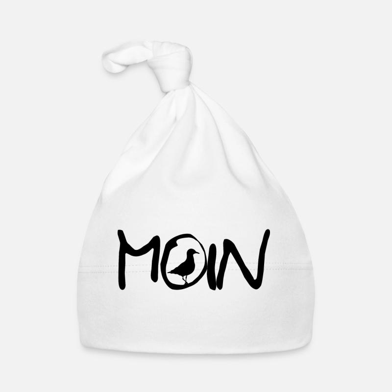 Moin mit Möwe - Baby Bio-Mütze - Weiß