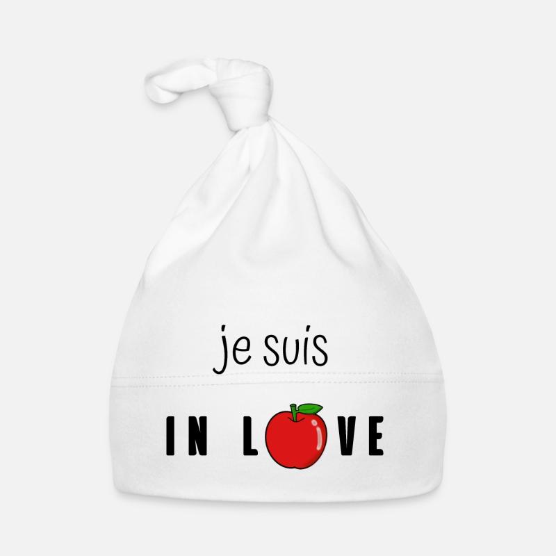 Je suis in love - Bonnet bio Bébé - blanc