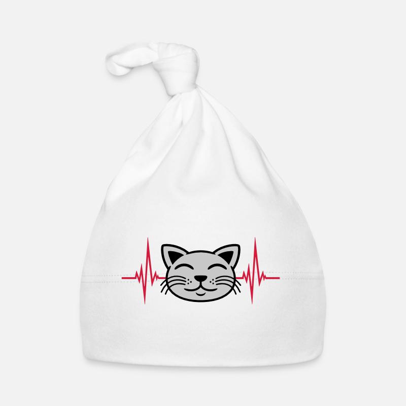 Pulse cat face happy Organic Baby Cap