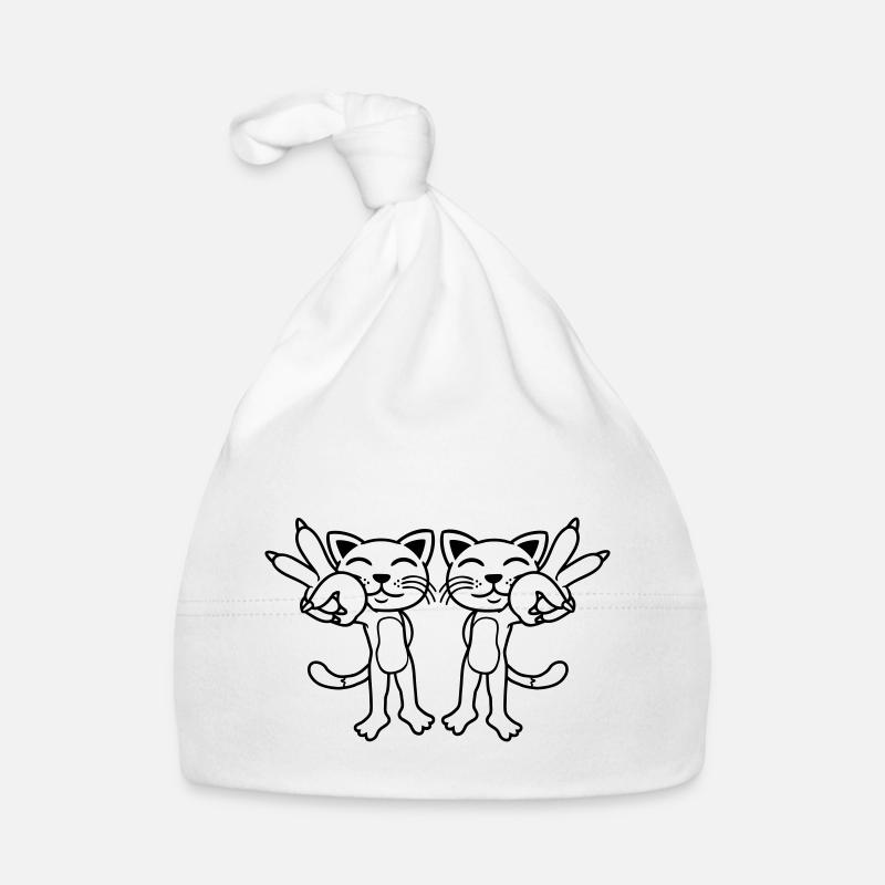 Signe de paix de l’équipe Cats Bonnet bio Bébé
