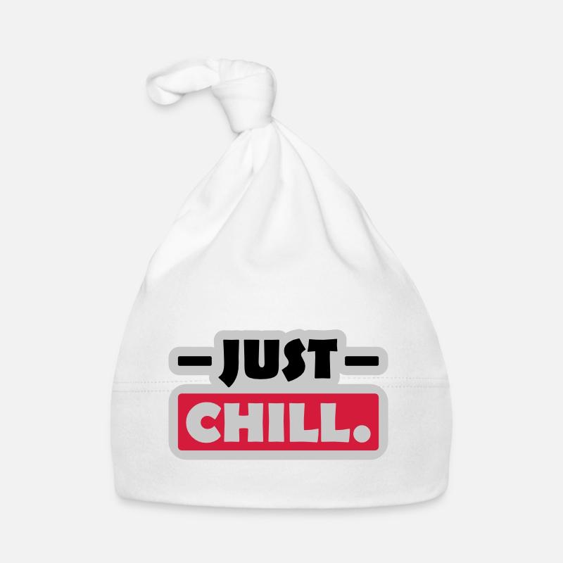 Just Chill Text Logo Bonnet bio Bébé