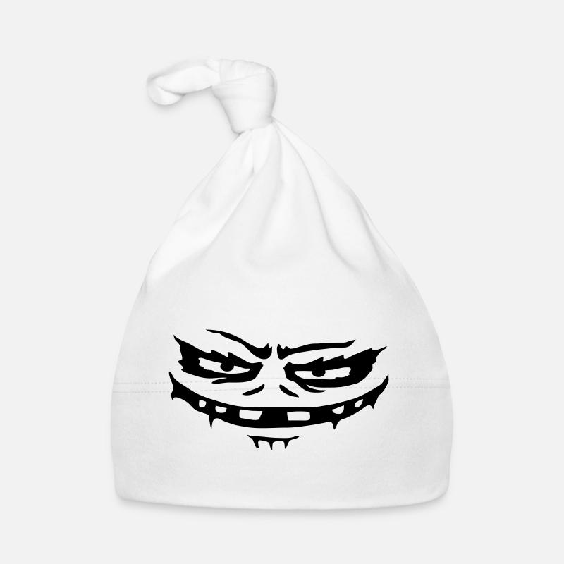 Monstre maléfique face Halloween Bonnet bio Bébé