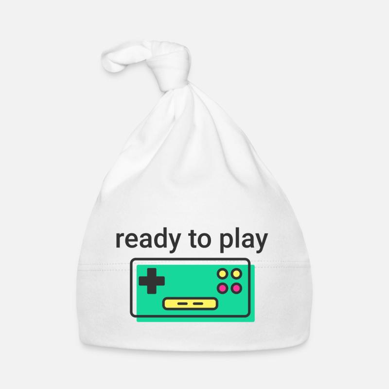 ready to play: retro clean Game Controller schwarz Baby Bio-Mütze