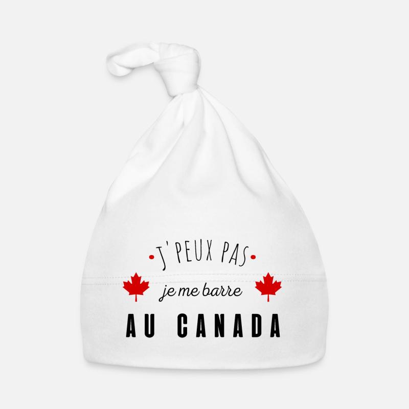 Je peux pas je me barre au canada - Bonnet bio Bébé - blanc