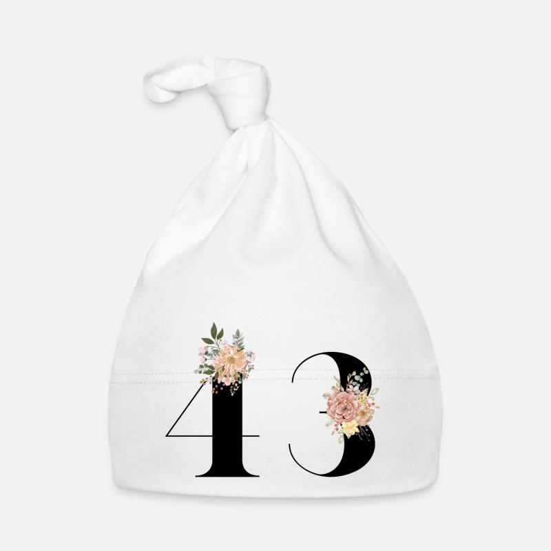 43e anniversaire fleuris (Cadeau de 43 ans) Bonnet bio Bébé