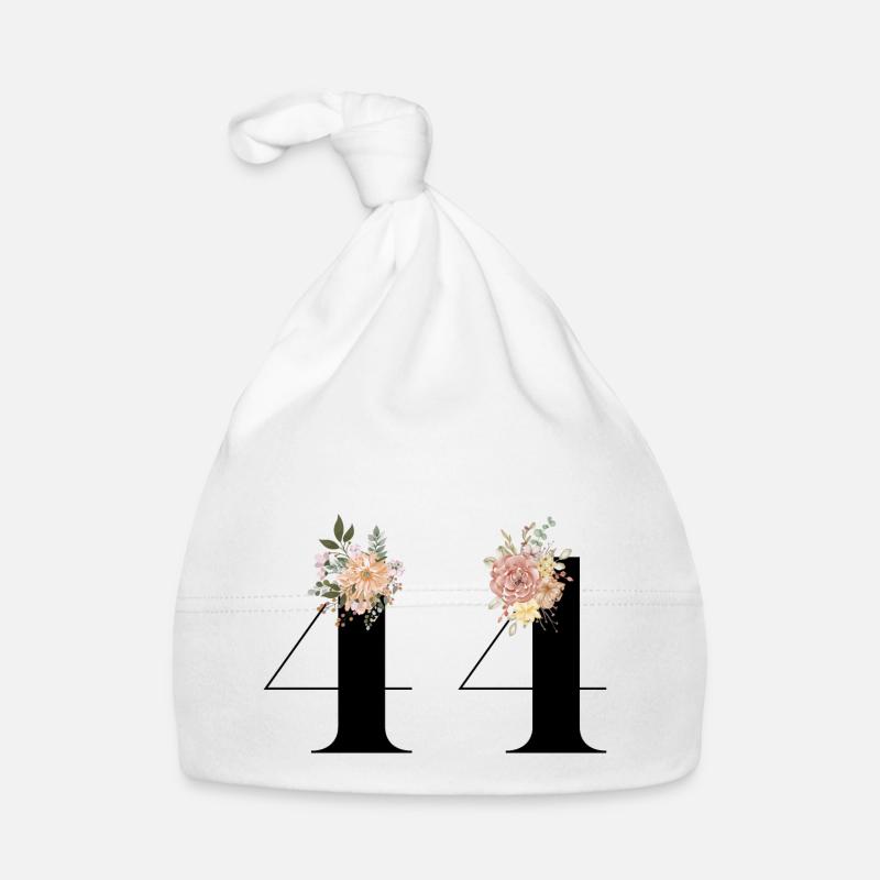 44e anniversaire fleuris (Cadeau de 44 ans) Bonnet bio Bébé