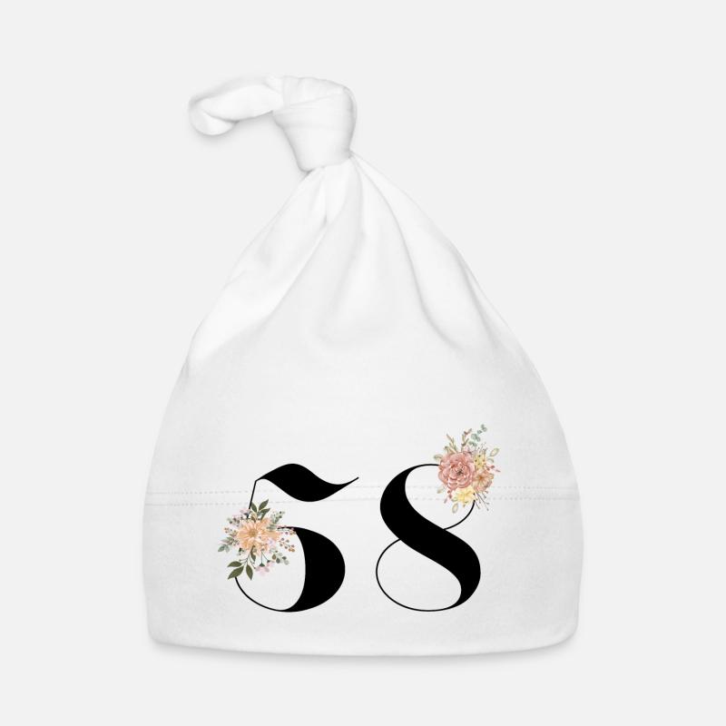 58e anniversaire fleuris (Cadeau de 58 ans) Bonnet bio Bébé