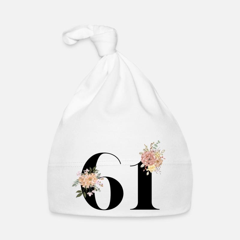 61e anniversaire fleuris (Cadeau de 61 ans) Bonnet bio Bébé