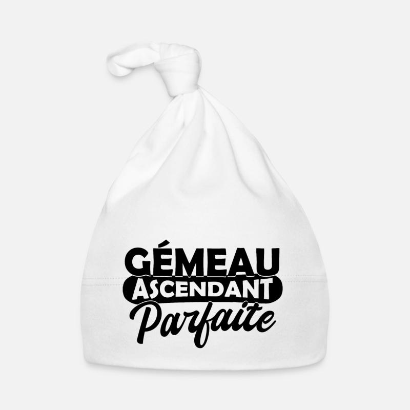 gémeau ascendant parfaite - Bonnet bio Bébé - blanc