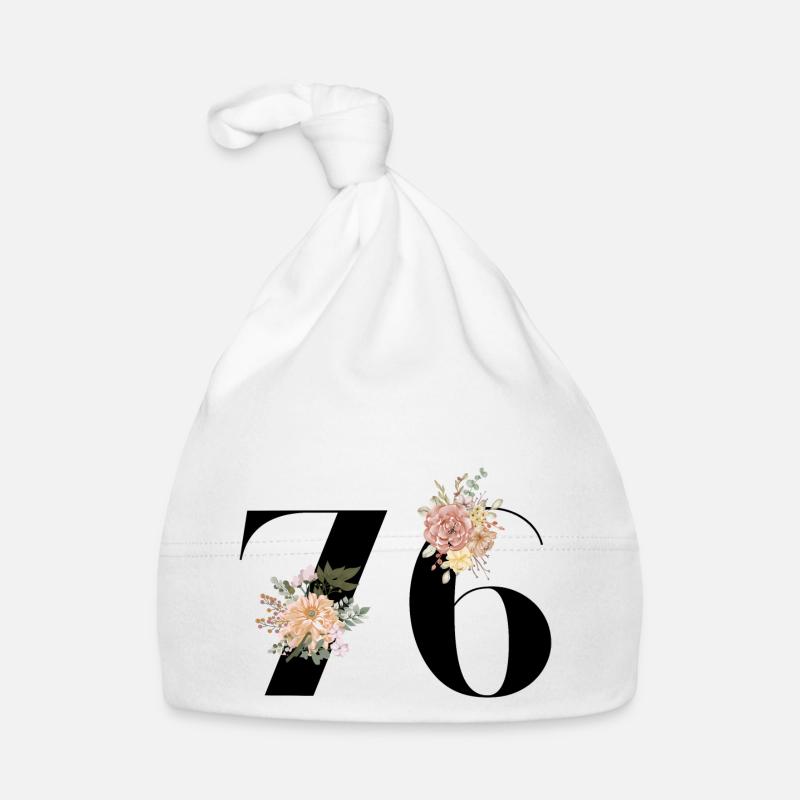 76e anniversaire fleuris (Cadeau de 76 ans) Bonnet bio Bébé