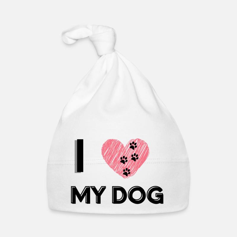 J’aime mon chien! - Bonnet bio Bébé - blanc