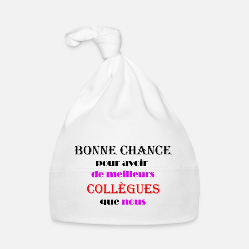 idée cadeau départ métier ou profession - Bonnet bio Bébé - blanc