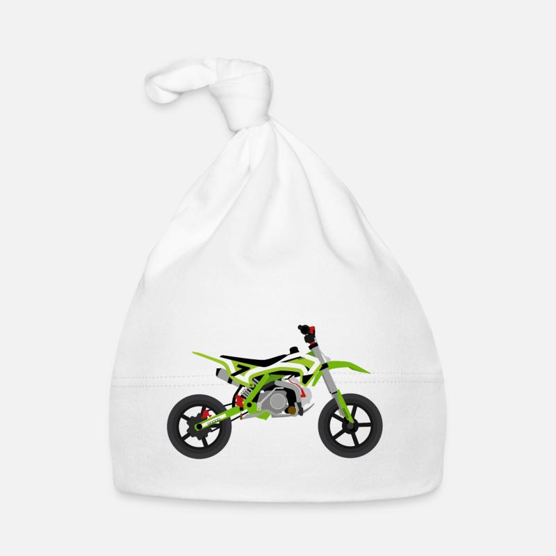 super Moto Vert Blanc Bonnet bio Bébé