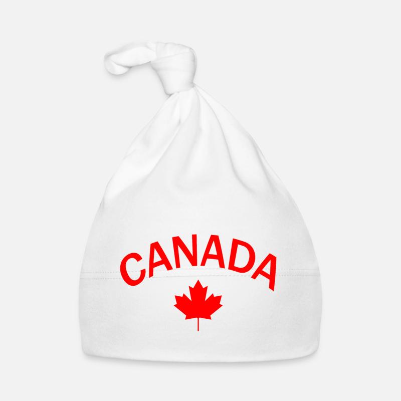 Canada Kanada - Bonnet bio Bébé - blanc
