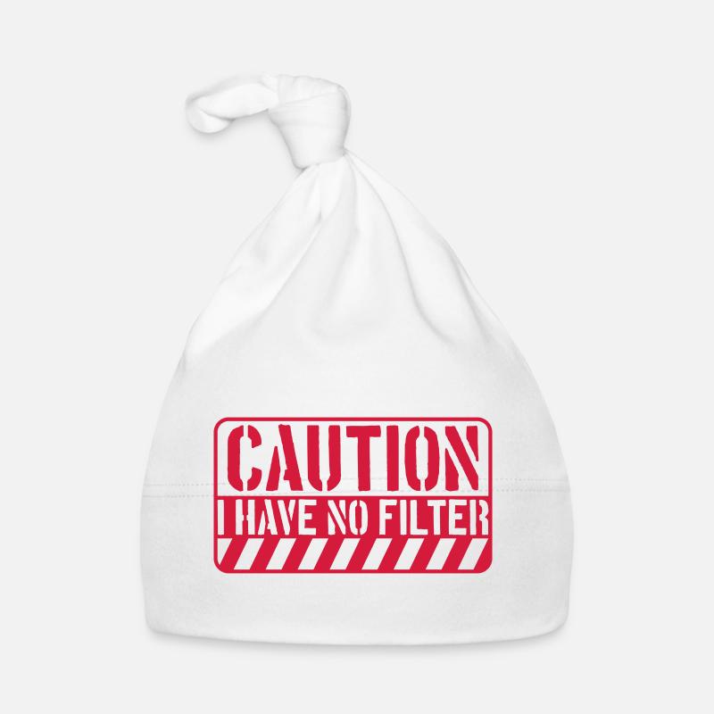 caution no filter Zitat Baby Bio-Mütze