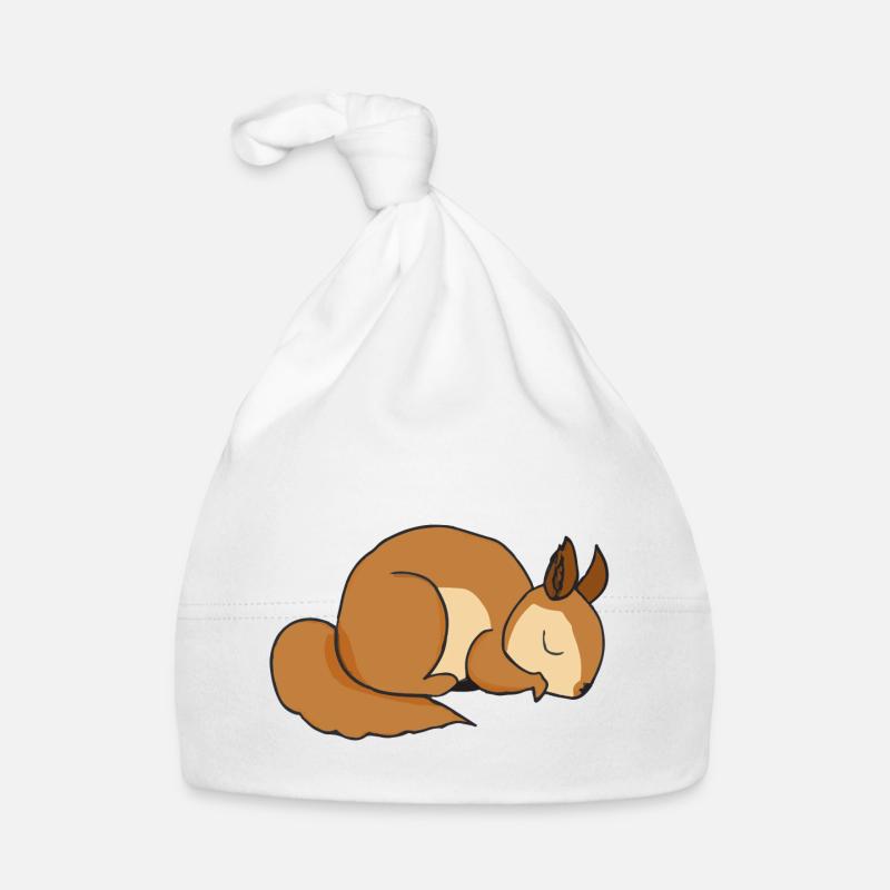 Schlafendes Eichhörnchen Geschenkidee Pyjama Baby Bio-Mütze