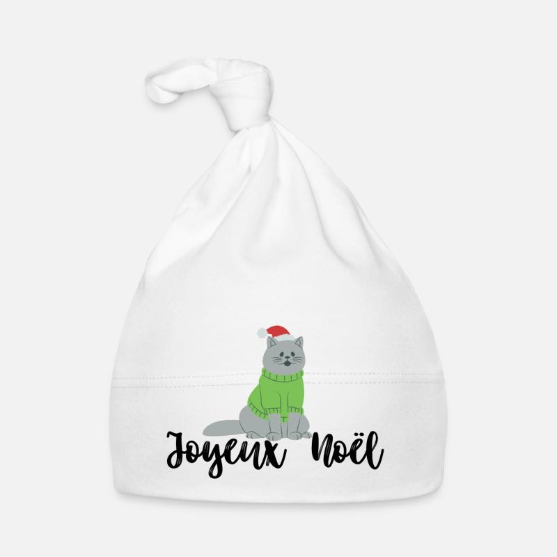Pull et tee-shirt « Joyeux Noël » avec chat Bonnet bio Bébé