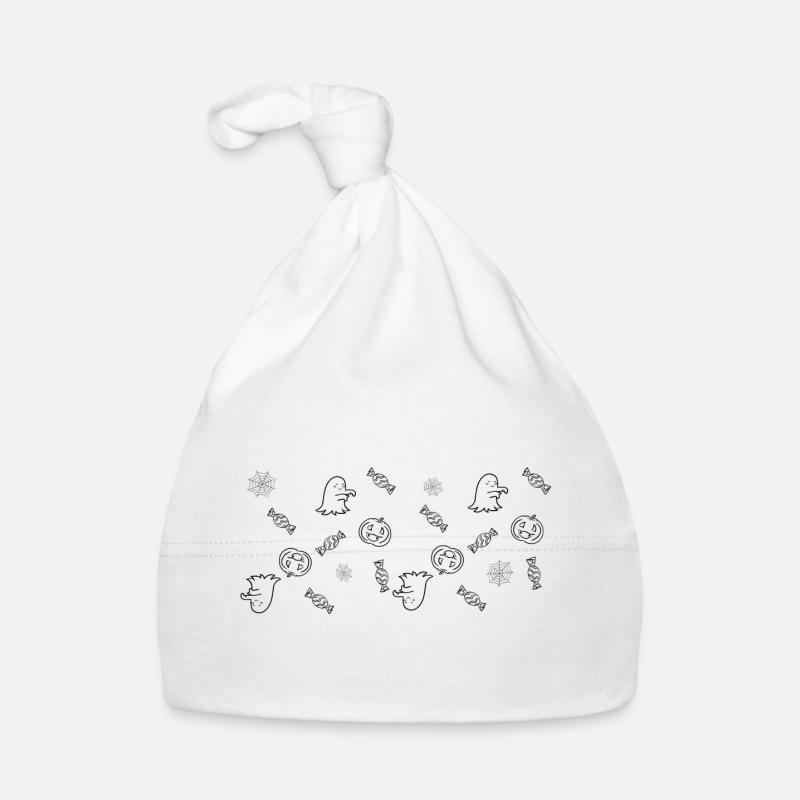 Cute Halloween Pattern | Ghosts, Pumpkins & Candy Organic Baby Cap