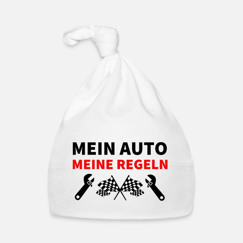 Auto - Baby Bio-Mütze - Weiß
