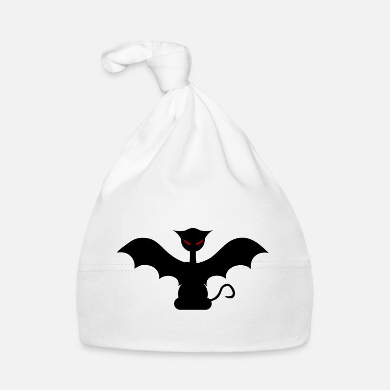 Chat chauve-souris - Bonnet bio Bébé - blanc