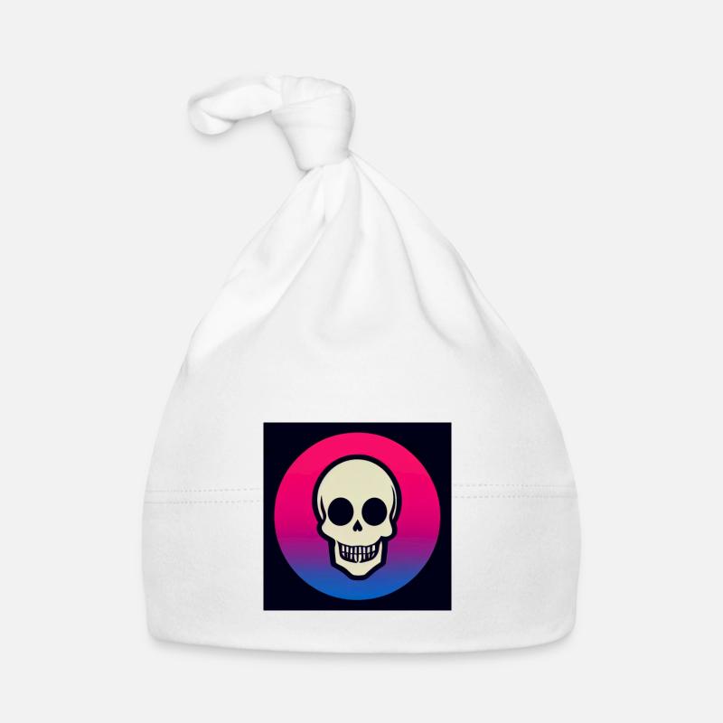 Skull Icon couleurs froides - Bonnet bio Bébé - blanc