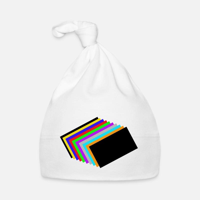 Blocs de couleur - Bonnet bio Bébé - blanc