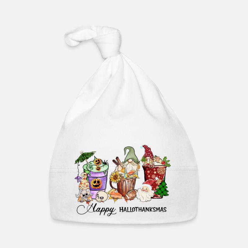 Happy Hallothanksmas Bonnet bio Bébé