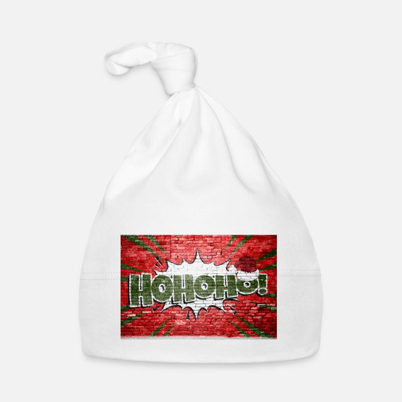 Hohoho! Noël Noël Style Bande Dessinée Lettre Graffiti Bonnet bio Bébé