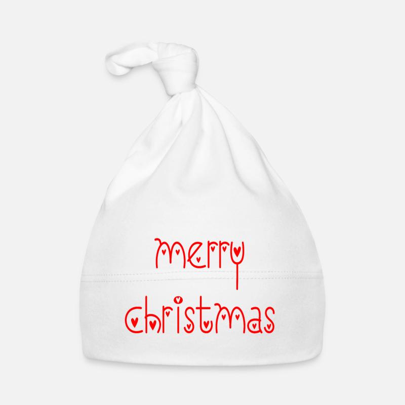 Joyeux Noël. Joyeux Noël - Bonnet bio Bébé - blanc