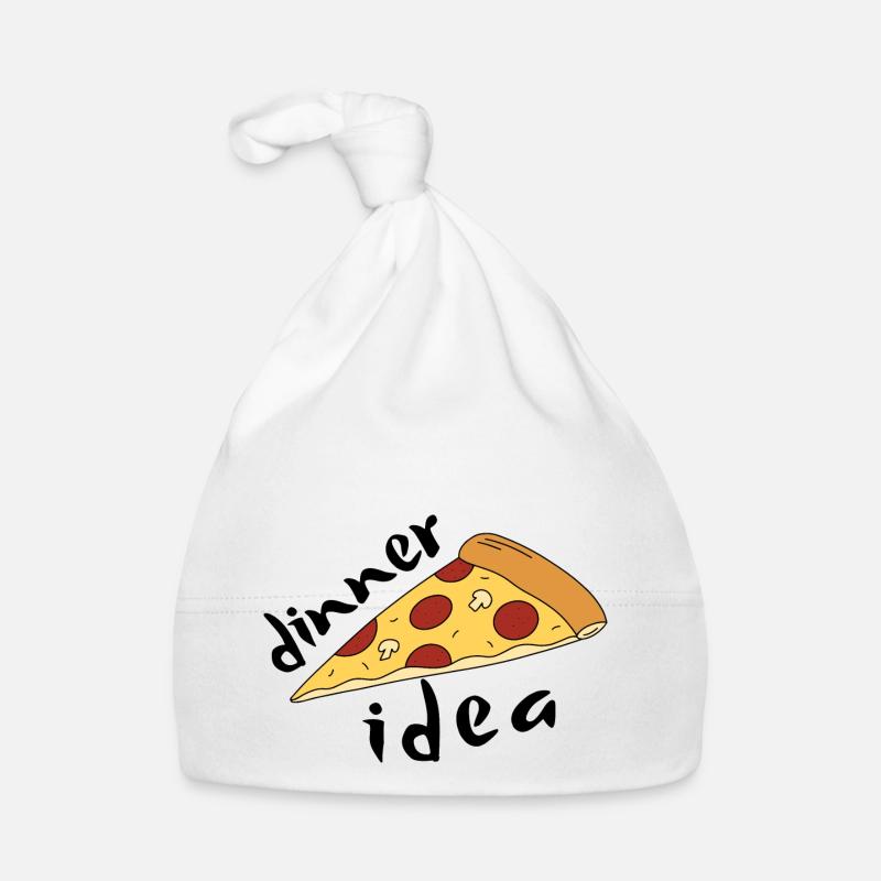 Idées de dîner faciles - Pizza Lover Funny - Bonnet bio Bébé - blanc