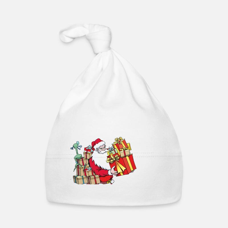 Père Noël - Bonnet bio Bébé - blanc