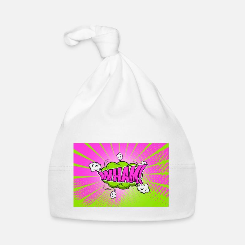 Wham! Style bande dessinée Bubble Graffiti Lettrage Bonnet bio Bébé