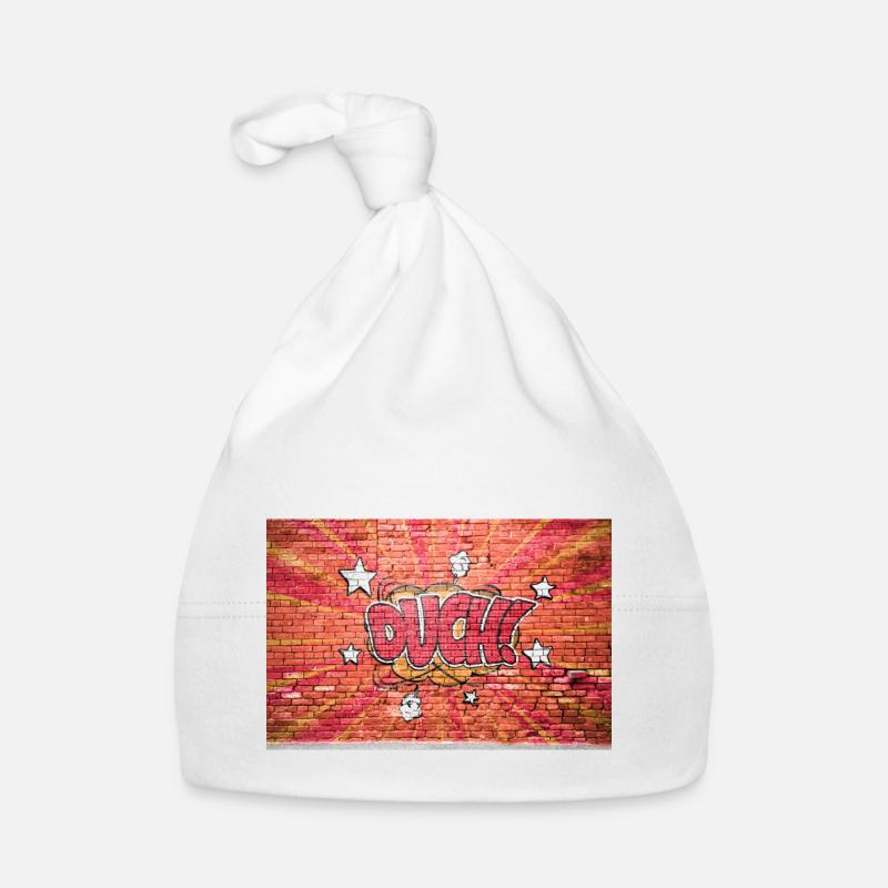 Aïe! Style bande dessinée Bubble Graffiti Lettrage Bonnet bio Bébé