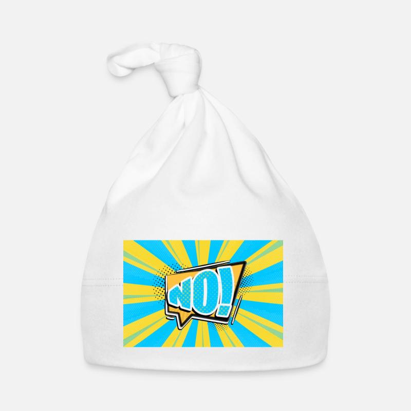 No! Comic Style Bubble Graffiti Lettering Organic Baby Cap