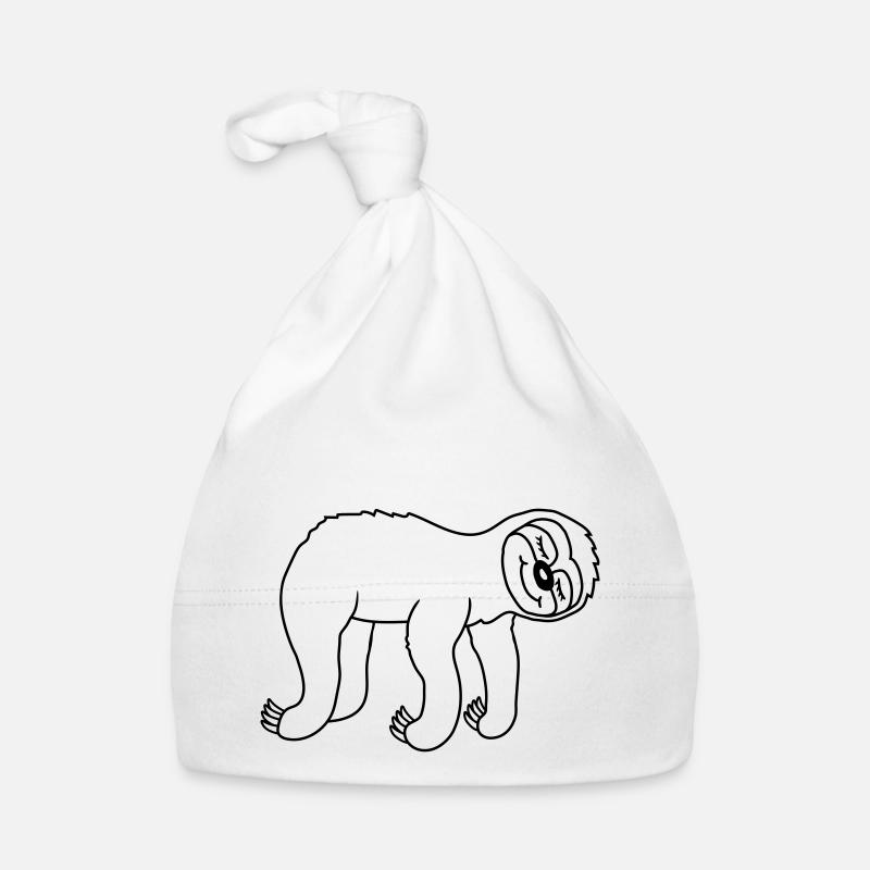 Hanging lying tired sloth Organic Baby Cap