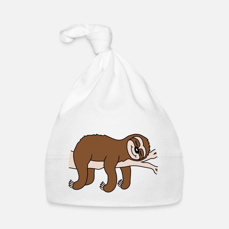 Bande dessinée Tired Sloth Sleeps Bonnet bio Bébé