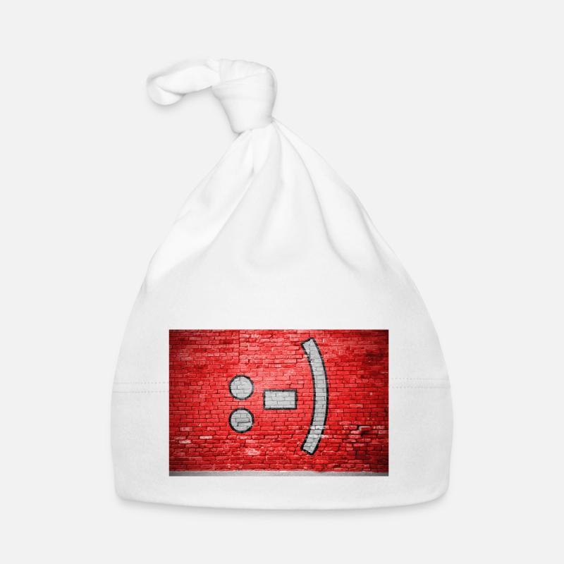 Smiley brick wall graffiti :-) Organic Baby Cap