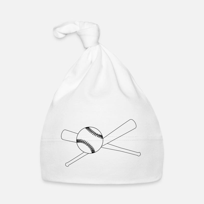 Baseball And 2 Bats Organic Baby Cap