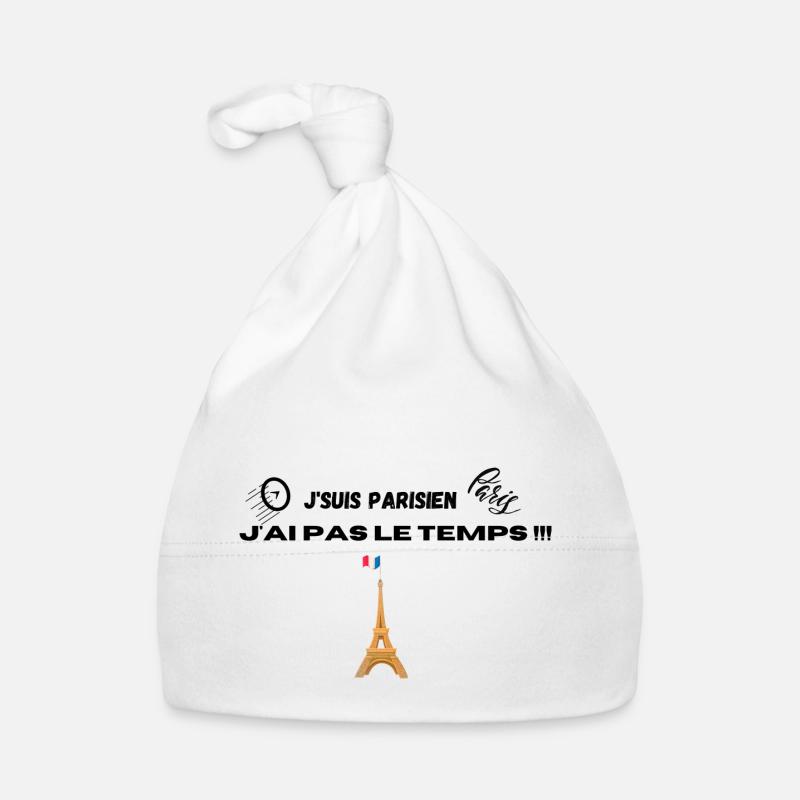 J suis Parisien - Bonnet bio Bébé - blanc