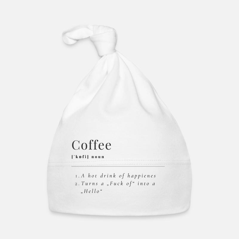 Définition du café - Bonnet bio Bébé - blanc