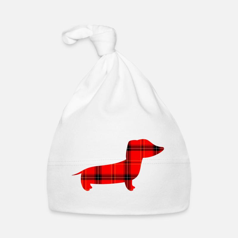 Teckel en Buffalo Plaid Pattern Christmas Dog Christmas Weih Bonnet bio Bébé
