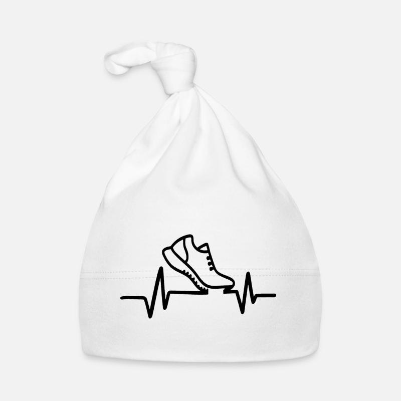 Battement de cœur de basket - Bonnet bio Bébé - blanc