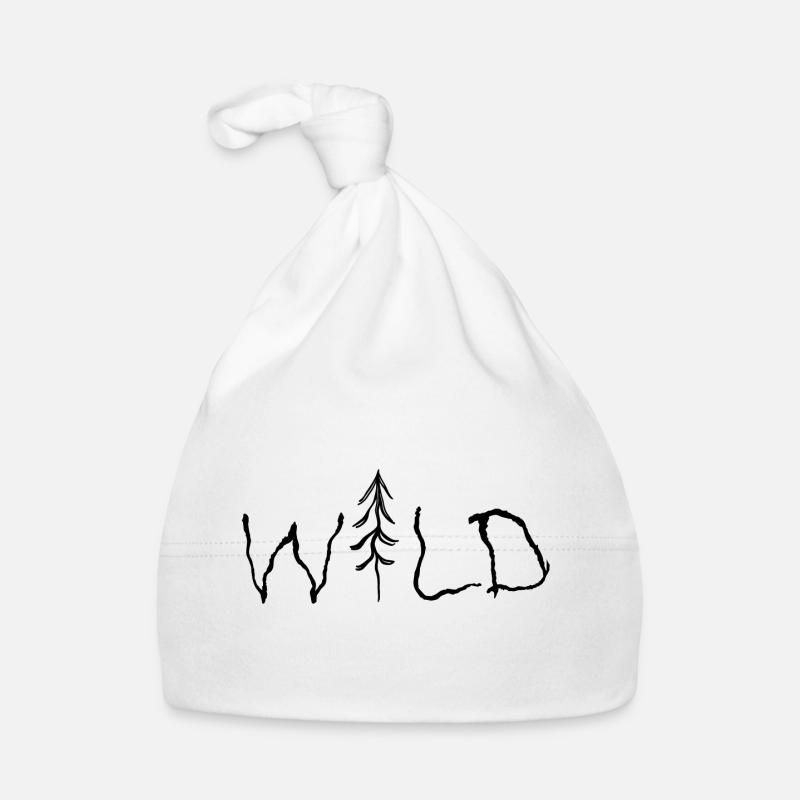Wild Schriftzug mit Baum Baby Bio-Mütze