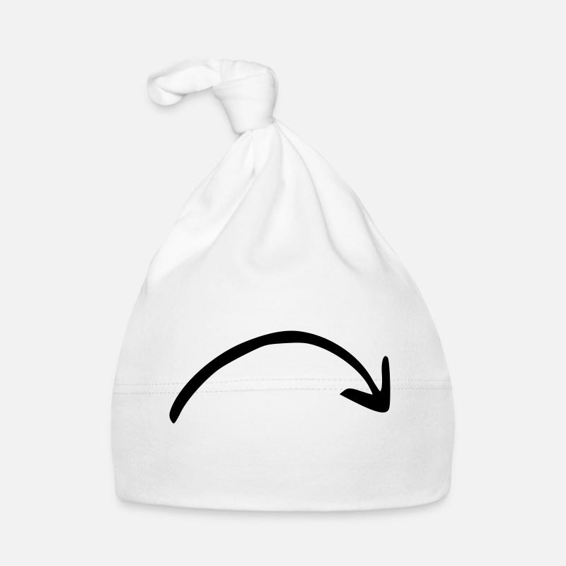 Flèche dessin croquis noir - Bonnet bio Bébé - blanc