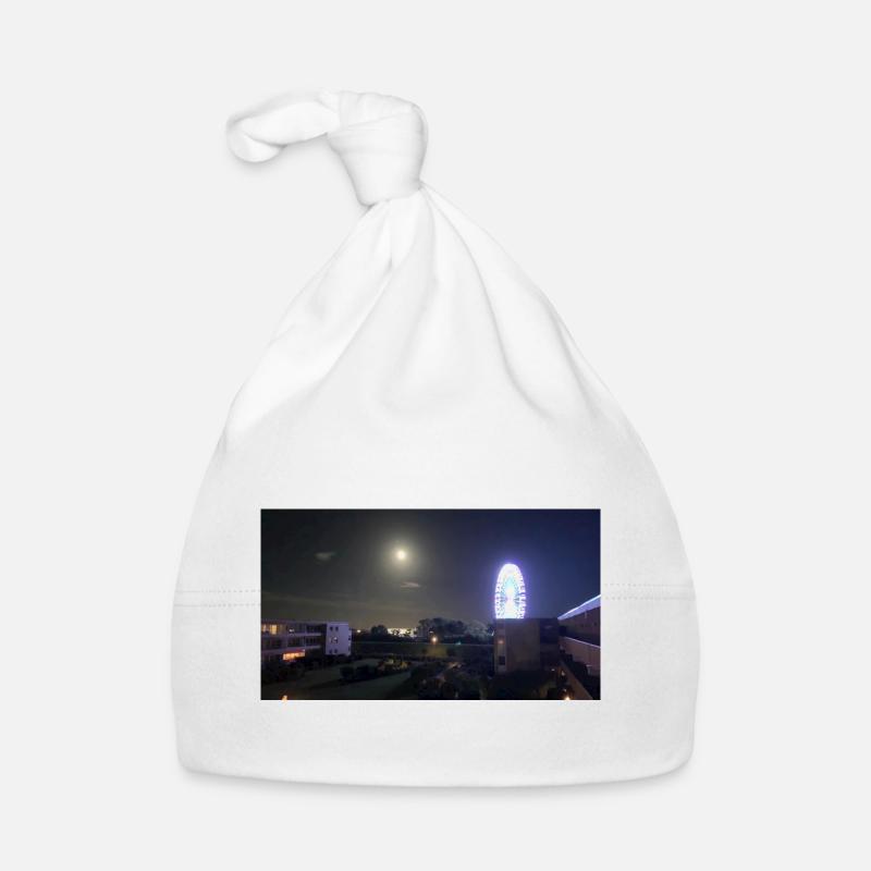 Grande roue grömitz la nuit - Bonnet bio Bébé - blanc