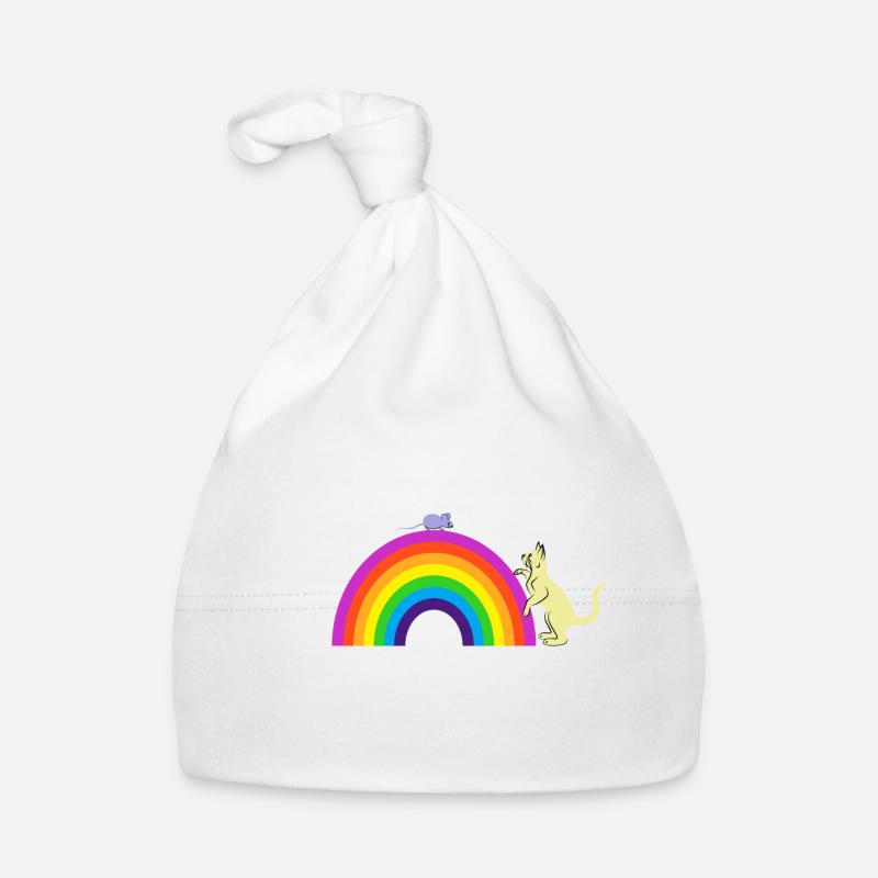 Kidcore Katze und Maus Regenbogen Geschenk Idee Baby Bio-Mütze